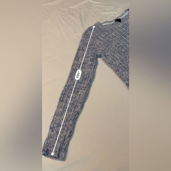 Talbots open knit chunky knit sweater women’s medium blue ivory - Picture 14 of 16